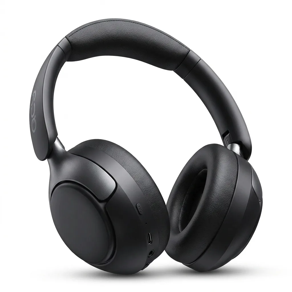 هدفون روگوشی بیسیم کیو سی وای، مدل H3 Pro با حذف نویز فعال و 4 حالت، پشتیبانی از LDAC، عمر باتری 55 ساعت، بلوتوث 5.4، اتصال همزمان به چند دستگاه و فرمان لمسی